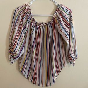 rainbow striped blouse